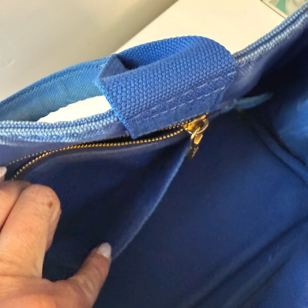 Prada Royal Blue Canvas Tote - Picture 6 of 12